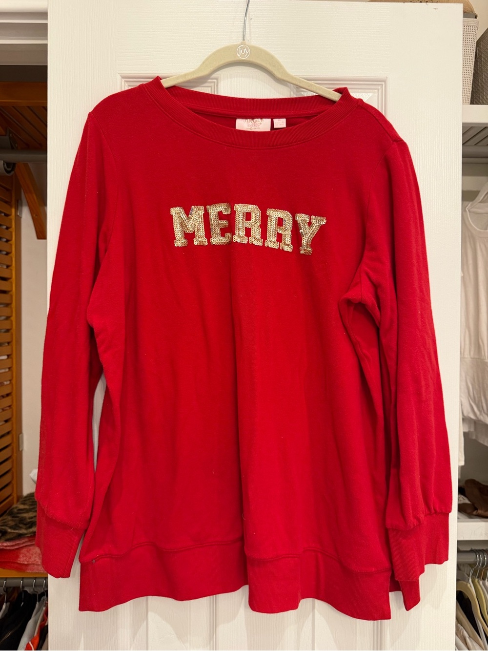 Kim gravel Red 'Merry' Holiday Sweatshirt - Women